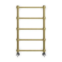Terma Retro Designer Heated Towel Rail - Brushed Brass - 800 X 504mm