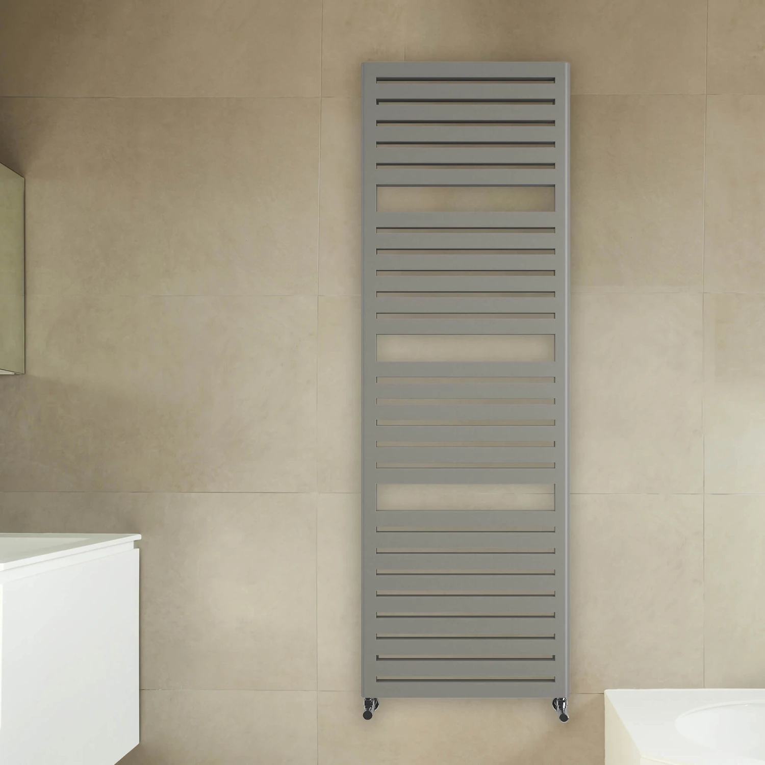 Terma Salisbury Heated Towel Rail - Metallic Black - 1635 X 540mm 2 Terma Salisbury Heated Towel Rail - Metallic Black - 1635 X 540mm - Image 2