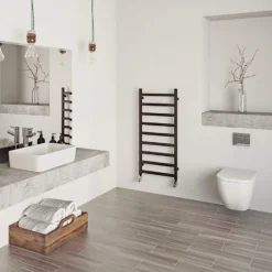 Terma Simple Flat Heated Towel Rail - Heban Black - 1440 X 500mm