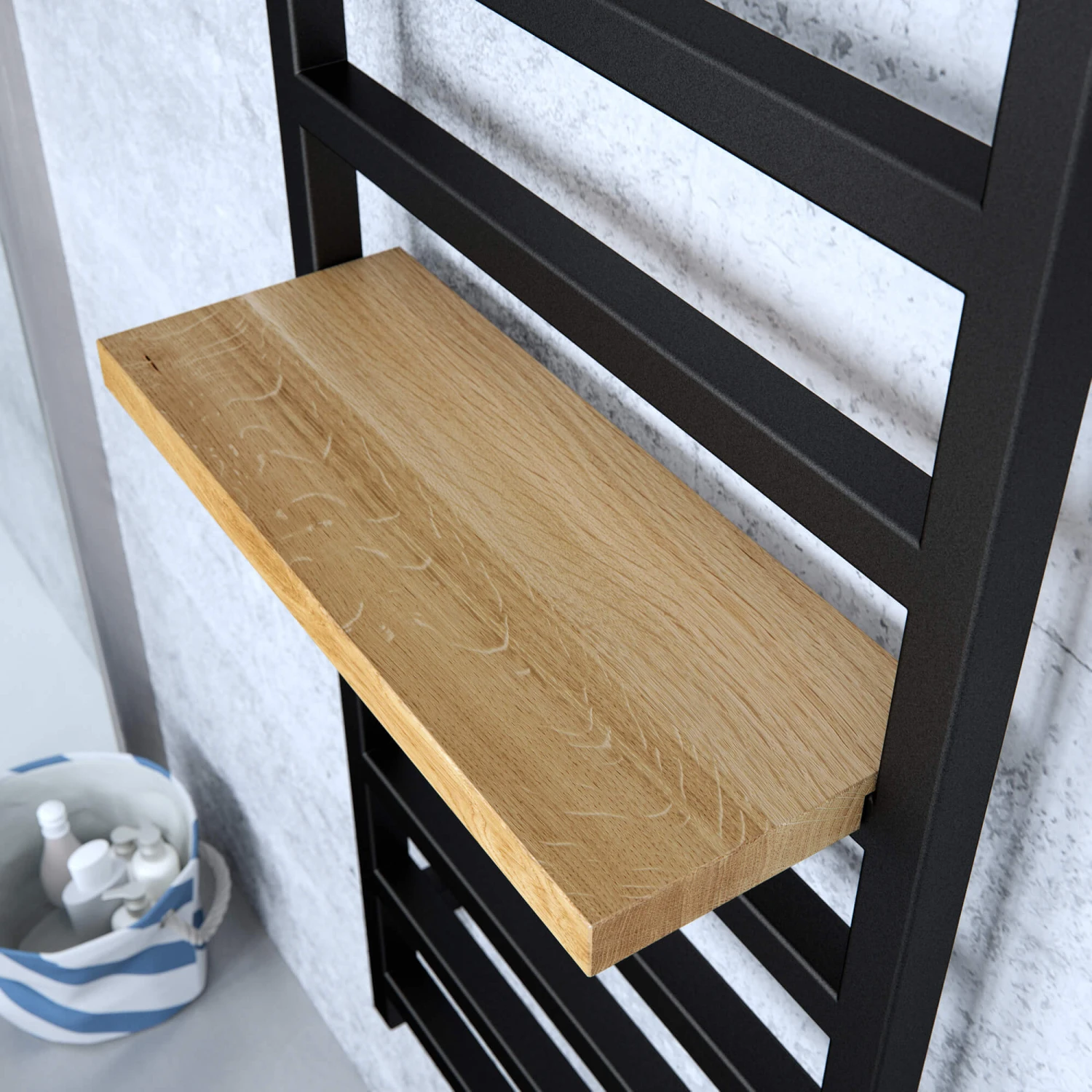 Terma Simple Flat Heated Towel Rail - Heban Black - 1440 X 500mm 3 Terma Simple Flat Heated Towel Rail - Heban Black - 1440 X 500mm - Image 3