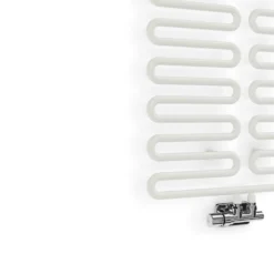 Terma Swale Heated Towel Rail - Traffic White - 1244 X 465mm -Vado Shop terma swale heated towel rail traffic white cutout 3