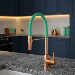 The Tap Factory Vibrance Tube Brushed Copper Mono Pull Out Kitchen Mixer Tap With Green Tea Spout 18 The Tap Factory Vibrance Tube Brushed Copper Mono Pull Out Kitchen Mixer Tap With Green Tea Spout -Vado Shop the tap factory vibrance tube copper pull out tap aqua spout lifestyle scaled