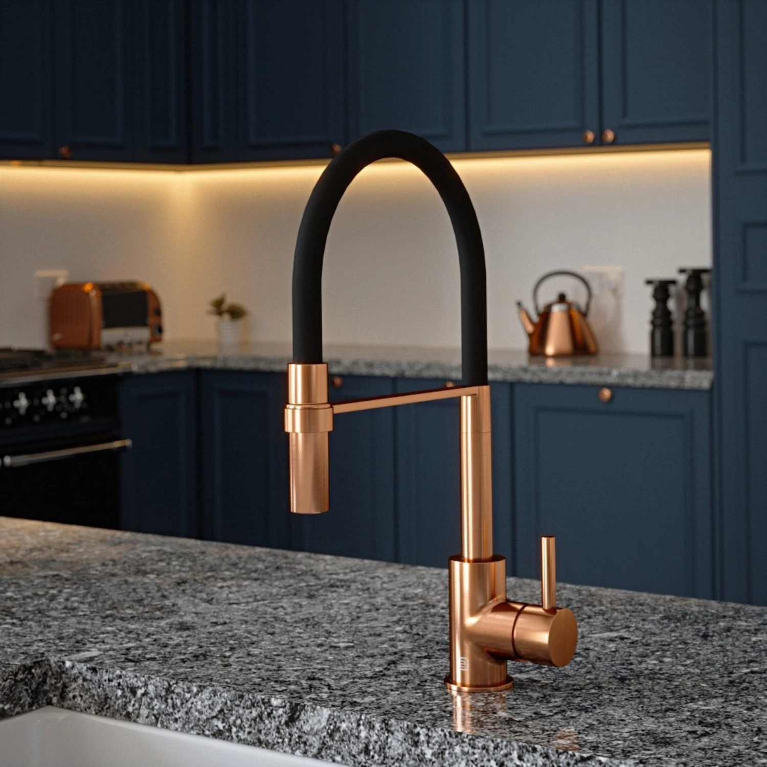 The Tap Factory Vibrance Tube Brushed Copper Mono Pull Out Kitchen Mixer Tap With Green Tea Spout 7 The Tap Factory Vibrance Tube Brushed Copper Mono Pull Out Kitchen Mixer Tap With Green Tea Spout - Image 7