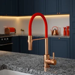 The Tap Factory Vibrance Tube Brushed Copper Mono Pull Out Kitchen Mixer Tap With Green Tea Spout 20 The Tap Factory Vibrance Tube Brushed Copper Mono Pull Out Kitchen Mixer Tap With Green Tea Spout -Vado Shop the tap factory vibrance tube copper pull out tap red spout lifestyle scaled