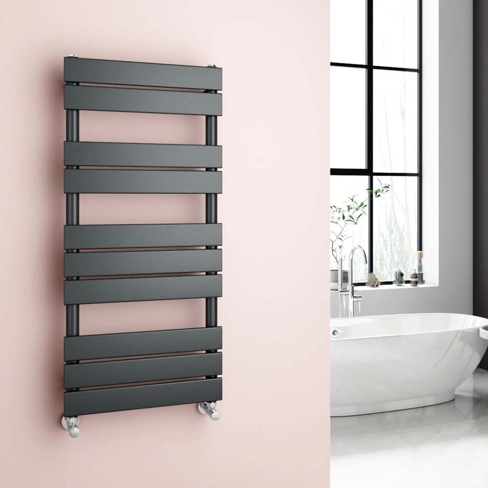 Brenton Avezzano Matt Anthracite Flat Panel Heated Towel Rail - 1000 X 450mm 2 Brenton Avezzano Matt Anthracite Flat Panel Heated Towel Rail - 1000 X 450mm - Image 2