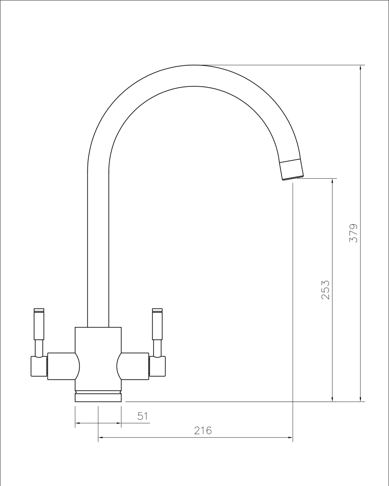 Rangemaster Aquatrend Twin Lever Monobloc Kitchen Sink Mixer Tap - Brushed Brass 7 Rangemaster Aquatrend Twin Lever Monobloc Kitchen Sink Mixer Tap - Brushed Brass - Image 7
