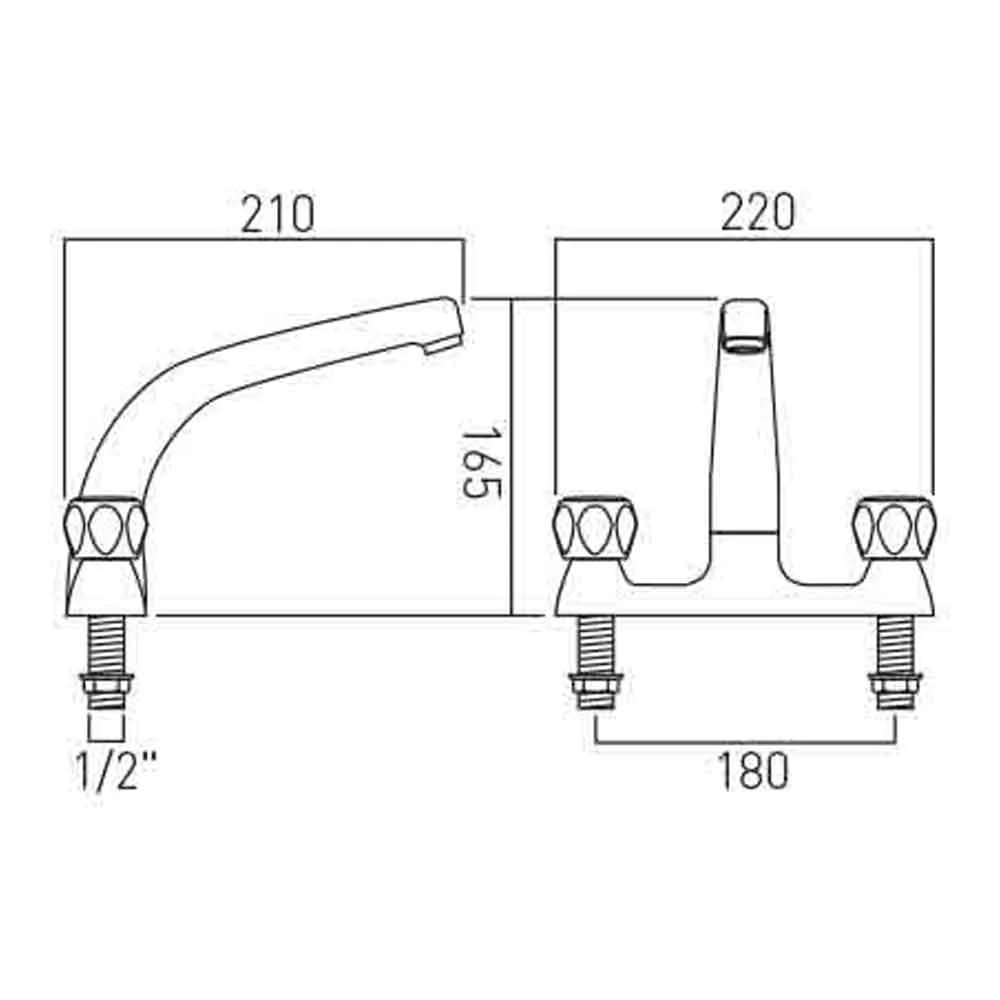 Vado Astra Contract Kitchen Sink Mixer With Swivel Spout 2 Vado Astra Contract Kitchen Sink Mixer With Swivel Spout - Image 2