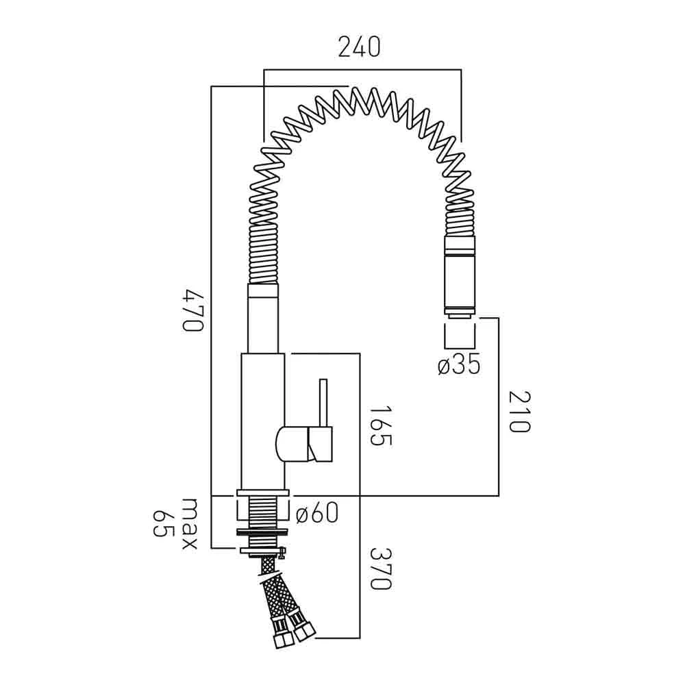 Vado Eli Single Lever Monobloc Spring Mixer With Pull Out Spout 3 Vado Eli Single Lever Monobloc Spring Mixer With Pull Out Spout - Image 3