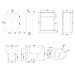 Vellamo Alpine 1050mm 2 Door Furniture Suite With Back To Wall Toilet & Concealed Cistern - Gloss White 13 Vellamo Alpine 1050mm 2 Door Furniture Suite With Back To Wall Toilet & Concealed Cistern - Gloss White -Vado Shop vellamo 1050 2door wc unit tech