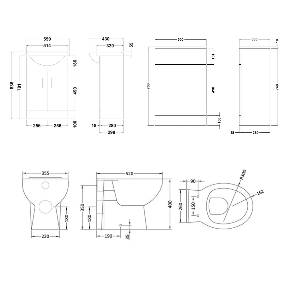 Vellamo Alpine 1050mm 2 Door Furniture Suite With Back To Wall Toilet & Concealed Cistern - Gloss White 7 Vellamo Alpine 1050mm 2 Door Furniture Suite With Back To Wall Toilet & Concealed Cistern - Gloss White - Image 7