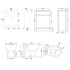 Vellamo Alpine 1150mm 2 Door Furniture Suite With Back To Wall Toilet & Concealed Cistern - Gloss White 13 Vellamo Alpine 1150mm 2 Door Furniture Suite With Back To Wall Toilet & Concealed Cistern - Gloss White -Vado Shop vellamo 1150 2door wc unit tech
