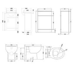 Vellamo Alpine 950mm 1 Door Combination Basin & Toilet Suite - Gloss White -Vado Shop vellamo 950mm 1 door combination suite gloss tech