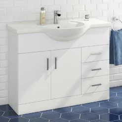 Vellamo Alpine 1060mm Floorstanding Vanity Unit & Basin - Gloss White 8 Vellamo Alpine 1060mm Floorstanding Vanity Unit & Basin - Gloss White -Vado Shop vellamo alpine 1060mm floor vanity unit basin