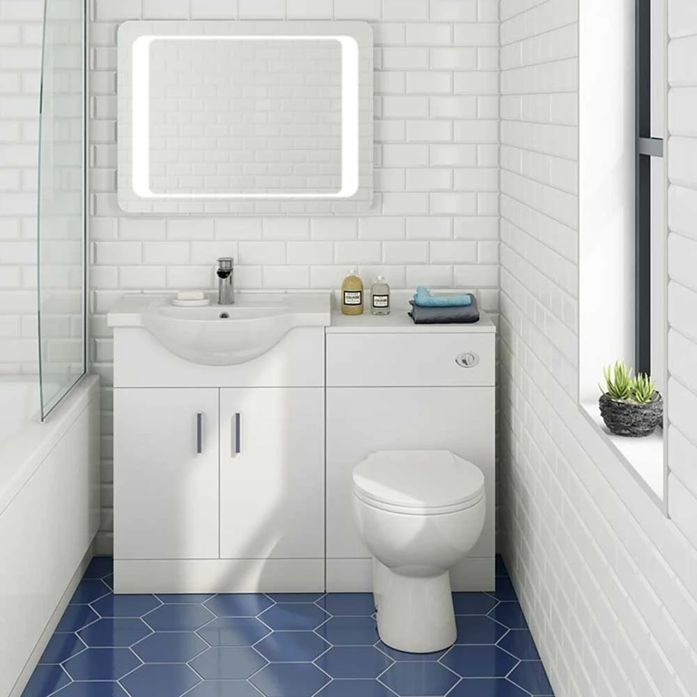 Vellamo Alpine 1150mm 2 Door Furniture Suite With Back To Wall Toilet & Concealed Cistern - Gloss White 1 Vellamo Alpine 1150mm 2 Door Furniture Suite With Back To Wall Toilet & Concealed Cistern - Gloss White
