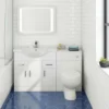 Vellamo Alpine 1350mm 3 Door Furniture Suite With Back To Wall Toilet & Concealed Cistern - Gloss White