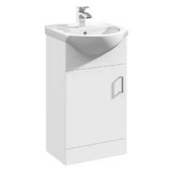 Vellamo Alpine 450mm Floorstanding Vanity Unit & Basin - Gloss White 10 Vellamo Alpine 450mm Floorstanding Vanity Unit & Basin - Gloss White -Vado Shop vellamo alpine 450mm single door floor vanity unit