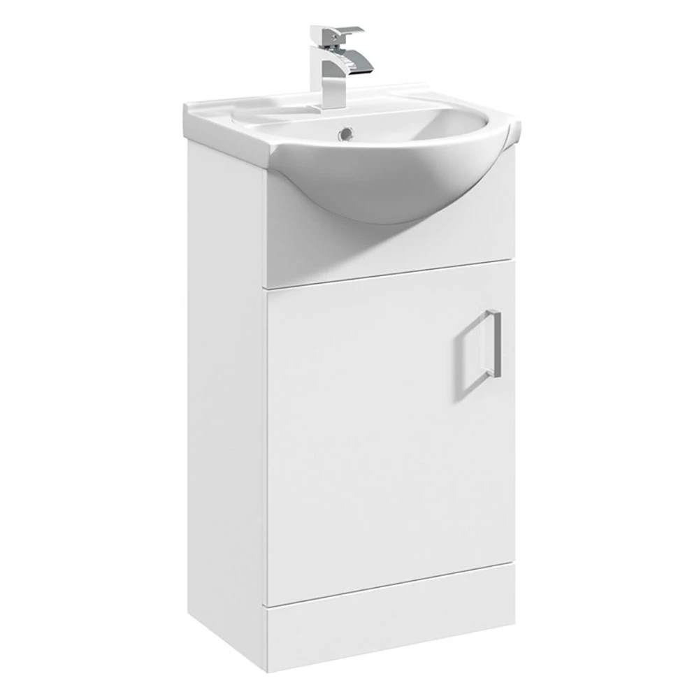 Vellamo Alpine 450mm Floorstanding Vanity Unit & Basin - Gloss White 5 Vellamo Alpine 450mm Floorstanding Vanity Unit & Basin - Gloss White - Image 5