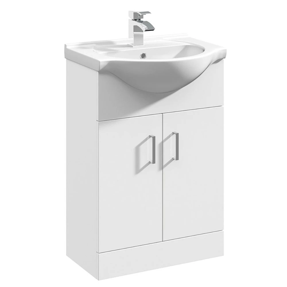 Vellamo Alpine 1050mm 2 Door Furniture Suite With Back To Wall Toilet & Concealed Cistern - Gloss White 3 Vellamo Alpine 1050mm 2 Door Furniture Suite With Back To Wall Toilet & Concealed Cistern - Gloss White - Image 3