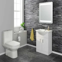 Vellamo Alpine 550mm Floorstanding Vanity Unit & Basin - Gloss White -Vado Shop vellamo alpine 550mm floor vanity unit gloss white