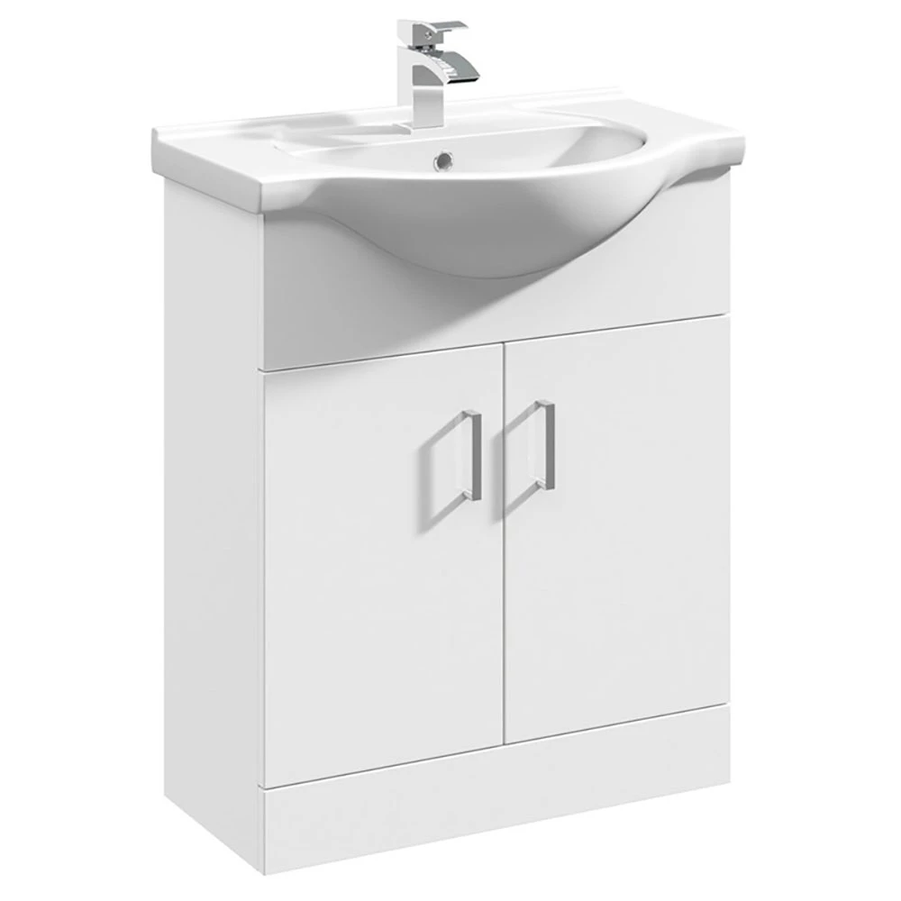 Vellamo Alpine 1150mm 2 Door Furniture Suite With Back To Wall Toilet & Concealed Cistern - Gloss White 4 Vellamo Alpine 1150mm 2 Door Furniture Suite With Back To Wall Toilet & Concealed Cistern - Gloss White - Image 4