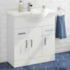 Vellamo Alpine 750mm Floorstanding Vanity Unit & Basin - Gloss White
