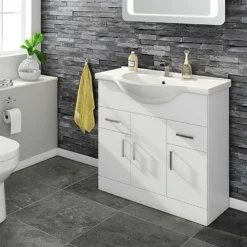 Vellamo Alpine 850mm Floorstanding Vanity Unit & Basin - Gloss White 9 Vellamo Alpine 850mm Floorstanding Vanity Unit & Basin - Gloss White -Vado Shop vellamo alpine 850 freestand vanity unit and basin