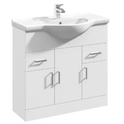 Vellamo Alpine 850mm Floorstanding Vanity Unit & Basin - Gloss White 10 Vellamo Alpine 850mm Floorstanding Vanity Unit & Basin - Gloss White -Vado Shop vellamo alpine 850mm floor 3 door vanity unit 1