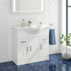 Vellamo Alpine 850mm Floorstanding Vanity Unit & Basin - Gloss White 8 Vellamo Alpine 850mm Floorstanding Vanity Unit & Basin - Gloss White -Vado Shop vellamo alpine 850mm floorstanding vanity unit