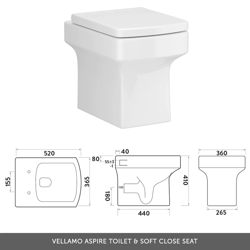 Harbour Icon 1100mm Right Hand Combination Bathroom Toilet & Sink Unit With Harbour Toilet And Cistern - Graphite Grey 11 Harbour Icon 1100mm Right Hand Combination Bathroom Toilet & Sink Unit With Harbour Toilet And Cistern - Graphite Grey - Image 11