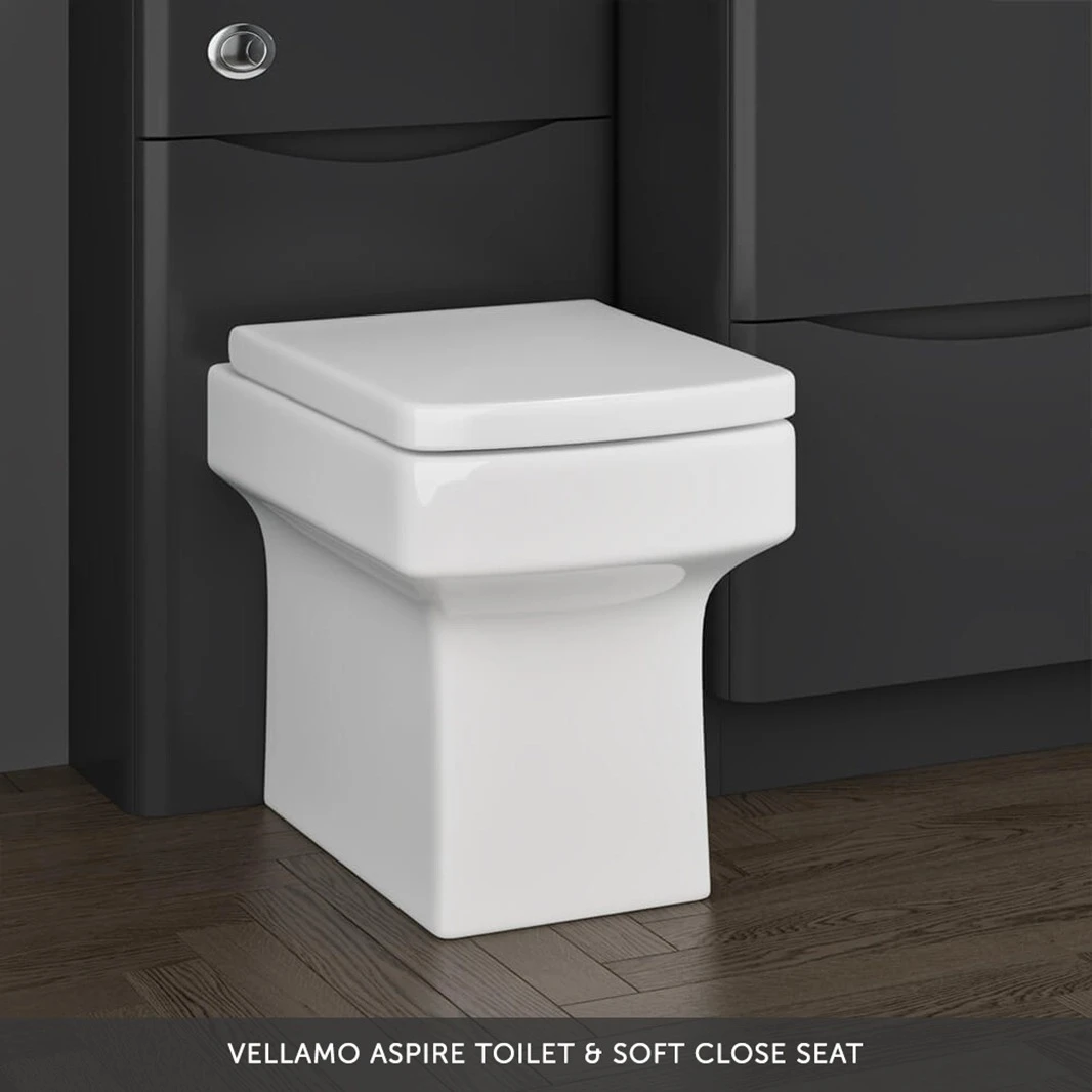 Harbour Icon 1100mm Right Hand Combination Bathroom Toilet & Sink Unit With Harbour Toilet And Cistern - Graphite Grey 10 Harbour Icon 1100mm Right Hand Combination Bathroom Toilet & Sink Unit With Harbour Toilet And Cistern - Graphite Grey - Image 10