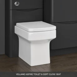 Vellamo Aspire 1100mm Matt Grey 2 Door Combination Ceramic Basin & Toilet Unit - No Cistern Or Toilet -Vado Shop vellamo aspire back to wall toilet standard seat lifestyle bottom banner 8