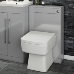 Vellamo Aspire Back To Wall WC Toilet Unit - Gloss Grey