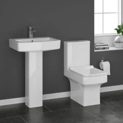 Vellamo Aspire Close Coupled Modern Square Toilet With Slimline Soft-Close Seat 19 Vellamo Aspire Close Coupled Modern Square Toilet With Slimline Soft-Close Seat -Vado Shop vellamo aspire basin and toilet suite slim seat lifestyle