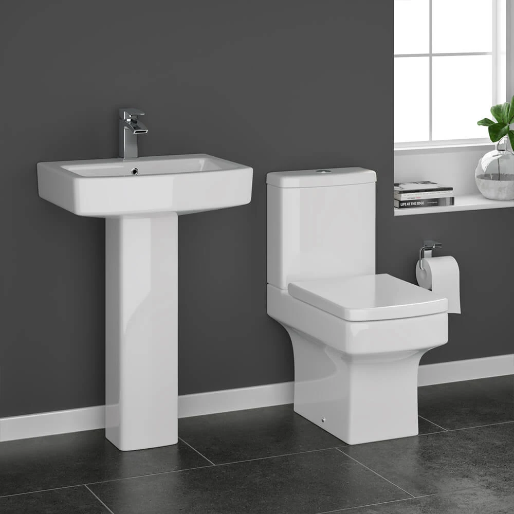 Vellamo Aspire Close Coupled Modern Square Toilet With Slimline Soft-Close Seat 4 Vellamo Aspire Close Coupled Modern Square Toilet With Slimline Soft-Close Seat - Image 4