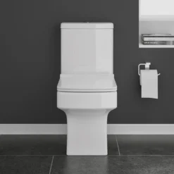 Vellamo Aspire Close Coupled Modern Square Toilet With Slimline Soft-Close Seat 14 Vellamo Aspire Close Coupled Modern Square Toilet With Slimline Soft-Close Seat -Vado Shop vellamo aspire close coupled toilet slim seat lifestyle 2