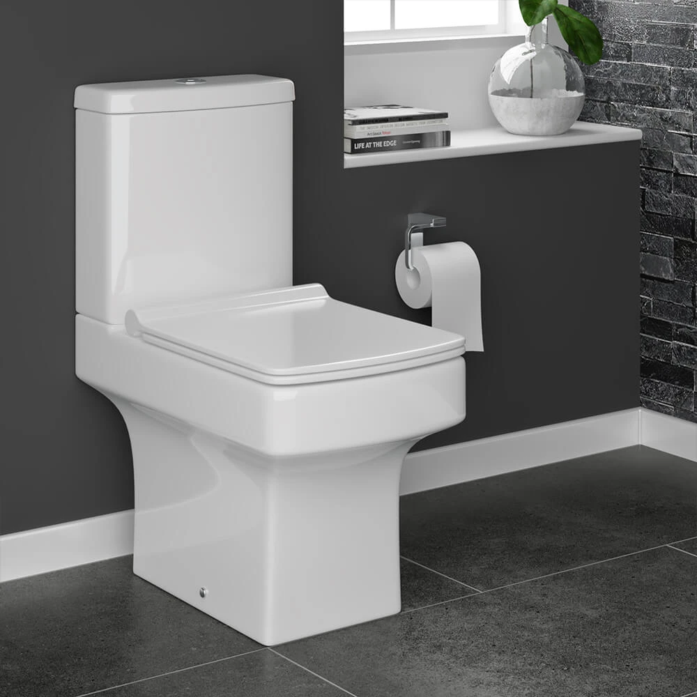 Vellamo Aspire Close Coupled Modern Square Toilet With Slimline Soft-Close Seat 2 Vellamo Aspire Close Coupled Modern Square Toilet With Slimline Soft-Close Seat - Image 2