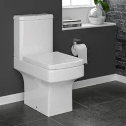 Vellamo Aspire Close Coupled Modern Square Toilet With Slimline Soft-Close Seat