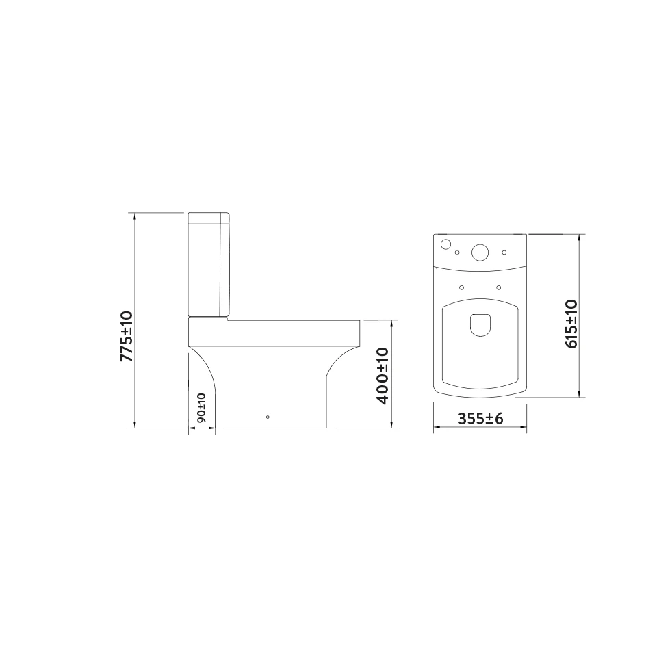 Vellamo Aspire Close Coupled Modern Square Toilet With Slimline Soft-Close Seat 12 Vellamo Aspire Close Coupled Modern Square Toilet With Slimline Soft-Close Seat - Image 12