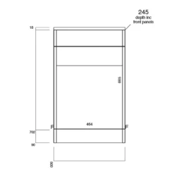 Vellamo Aspire Back To Wall WC Toilet Unit - Matt Grey -Vado Shop vellamo aspire wc unit 500 tech drawing