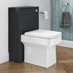Vellamo Aspire 1100mm Matt Grey 2 Door Combination Ceramic Basin & Toilet Unit - No Cistern Or Toilet -Vado Shop vellamo aspire wc unit matt grery chrome flush button lifestyle