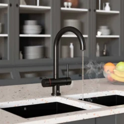 Vellamo Cappa Matt Black Filtered Cold & Instant Boiling Water Tap With WRAS-Approved Boiler & Filter