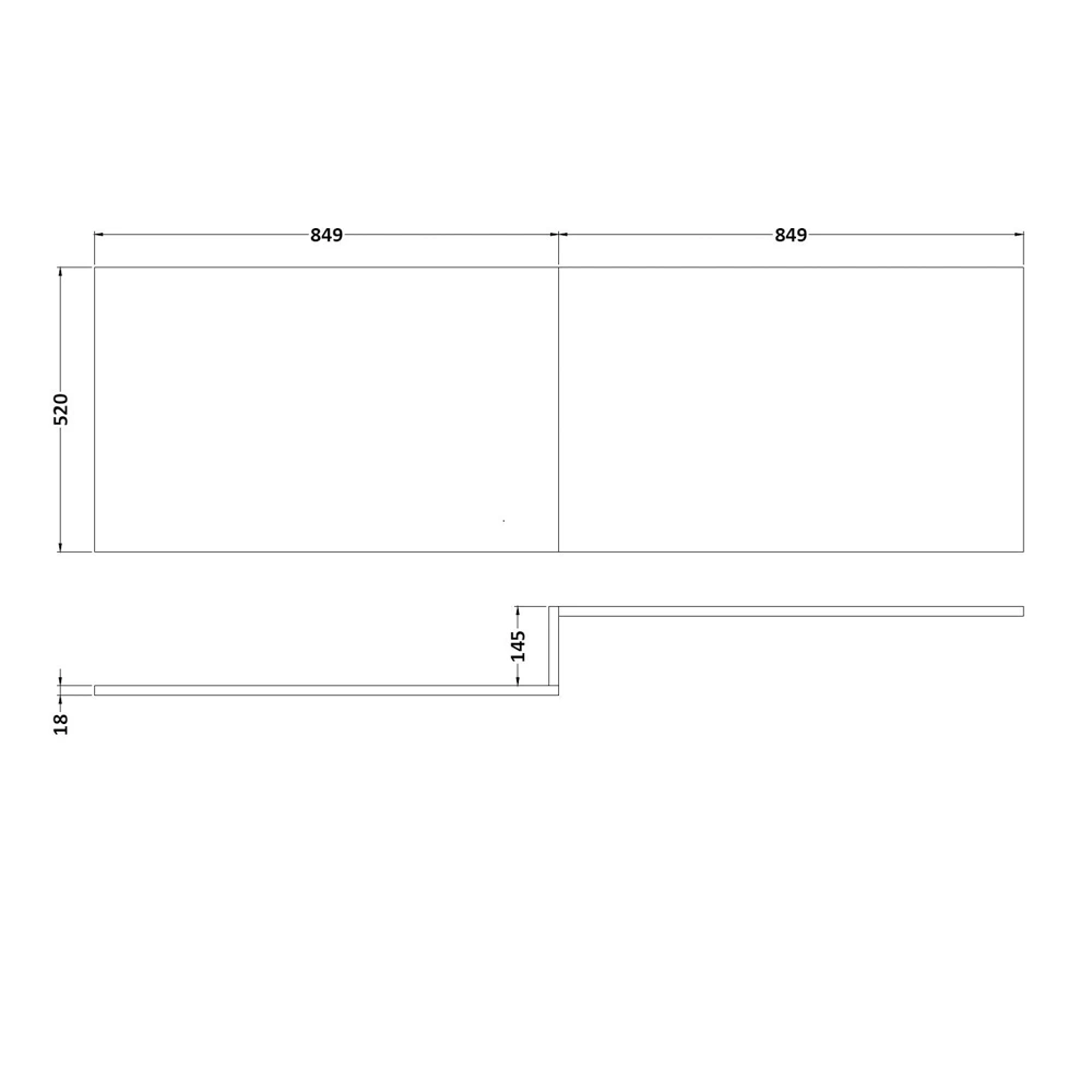 Vellamo Drift 1700mm Square Shower Bath Panel - Driftwood 2 Vellamo Drift 1700mm Square Shower Bath Panel - Driftwood - Image 2