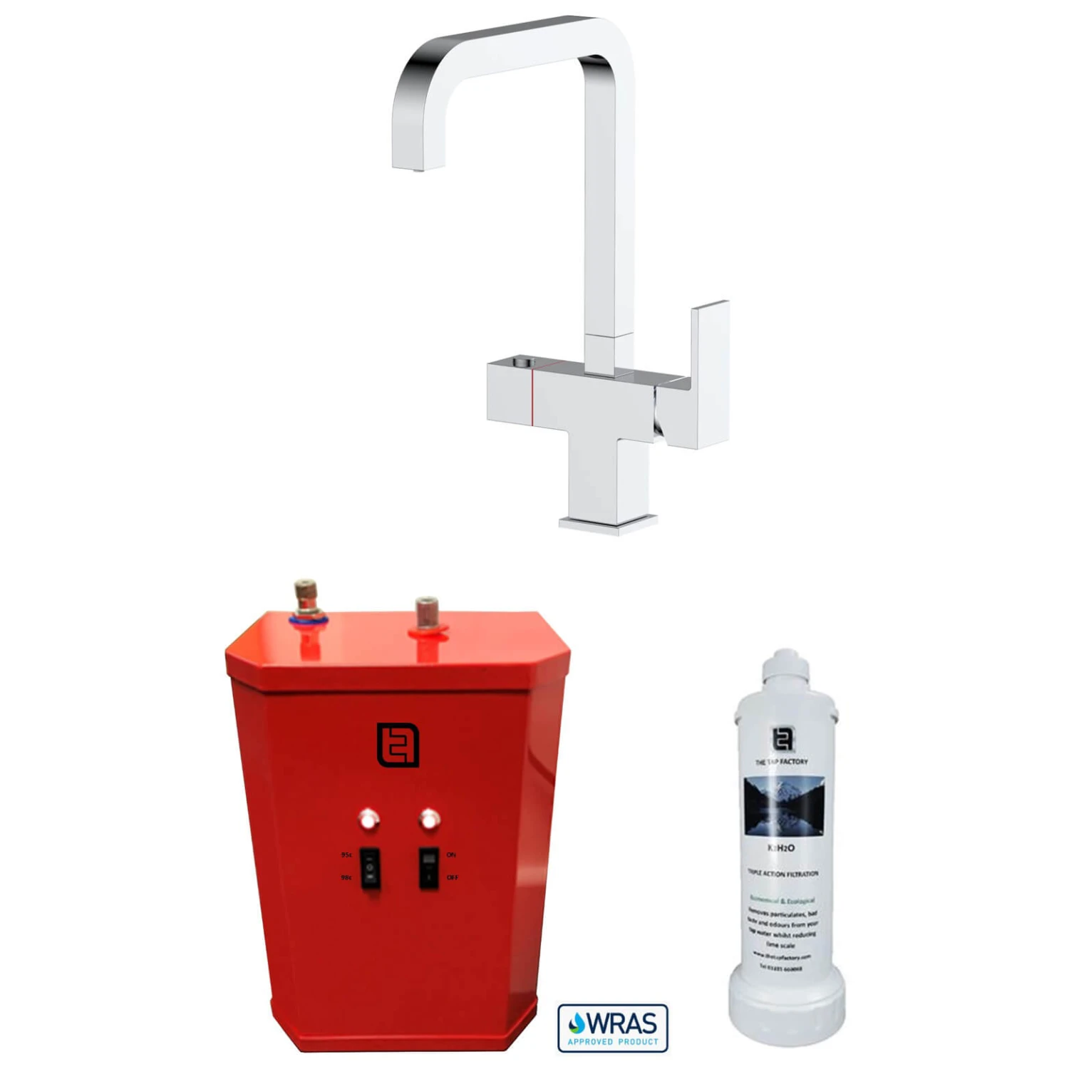 Vellamo Fire Filtered Cold & Instant Boiling Water Tap With Filter & WRAS Approved Boiler Tank - Brushed Steel 3 Vellamo Fire Filtered Cold & Instant Boiling Water Tap With Filter & WRAS Approved Boiler Tank - Brushed Steel - Image 3