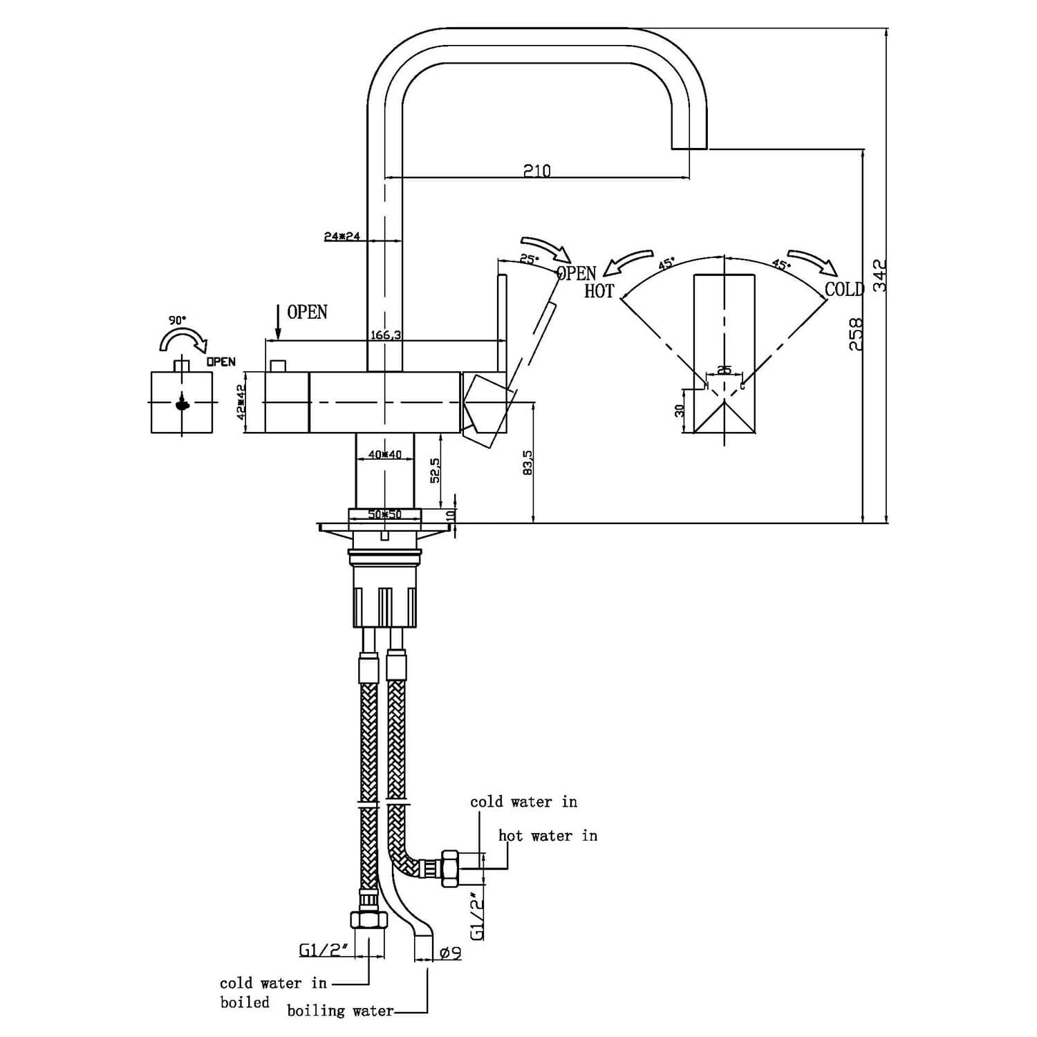 Vellamo Fire Filtered Cold & Instant Boiling Water Tap With Filter & WRAS Approved Boiler Tank - Brushed Steel 4 Vellamo Fire Filtered Cold & Instant Boiling Water Tap With Filter & WRAS Approved Boiler Tank - Brushed Steel - Image 4