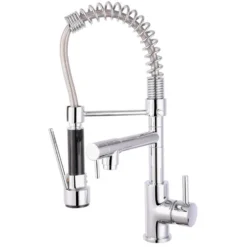 Vellamo Hanbury Baby Dual Spout Professional Pull Out Kitchen Mixer Tap - Polished Chrome