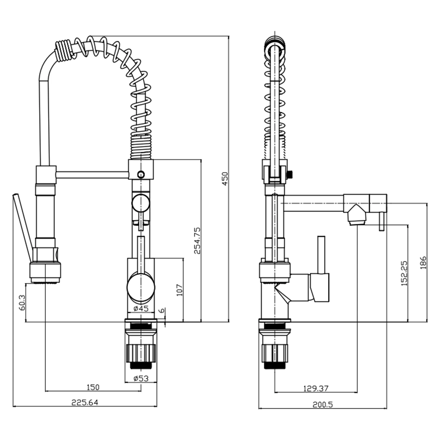 Vellamo Hanbury Baby Dual Spout Professional Pull Out Kitchen Mixer Tap - Polished Chrome 2 Vellamo Hanbury Baby Dual Spout Professional Pull Out Kitchen Mixer Tap - Polished Chrome - Image 2