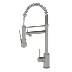 Vellamo Hanbury Professional Kitchen Pullout Spray Tap - Brushed Brass -Vado Shop vellamo hanbury pullout kitchen mixer brushed chrome cutout1