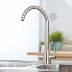 Vellamo Hero Mono Kitchen Mixer Tap - Brushed Nickel