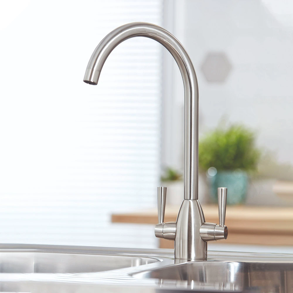 Vellamo Hero Mono Kitchen Mixer Tap - Brushed Nickel 1 Vellamo Hero Mono Kitchen Mixer Tap - Brushed Nickel