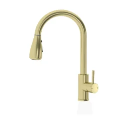 Vellamo Inspire Pull Out Mono Kitchen Mixer Tap - Brushed Brass -Vado Shop vellamo inspire pullout kitchen mixer brushed brass cutout2